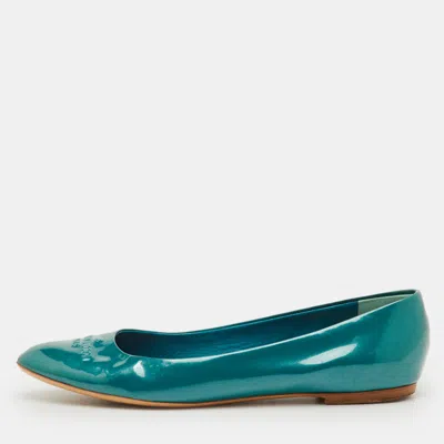 Pre-owned Louis Vuitton Size 39 Blue Patent Leather Ballet Flats