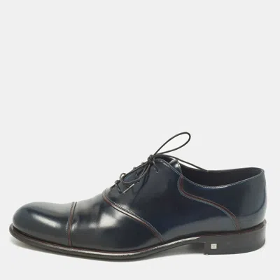 Pre-owned Louis Vuitton Size 43 Blue Leather Oxfords