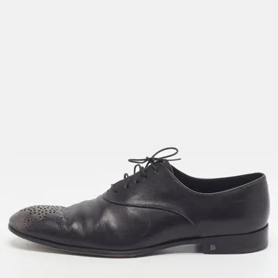 Pre-owned Louis Vuitton Size 44.5 Two Tone Leather Brogues In Black