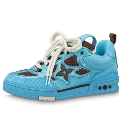 Pre-owned Louis Vuitton Skate Sneakers 'blue Brown'