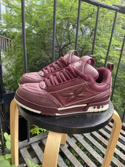 Pre-owned Louis Vuitton Skate Sneakers In Maroon