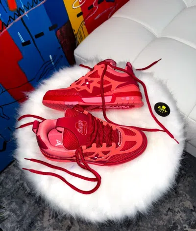 Pre-owned Louis Vuitton Skate Trainers Lv7 Us9 Shoes In Red