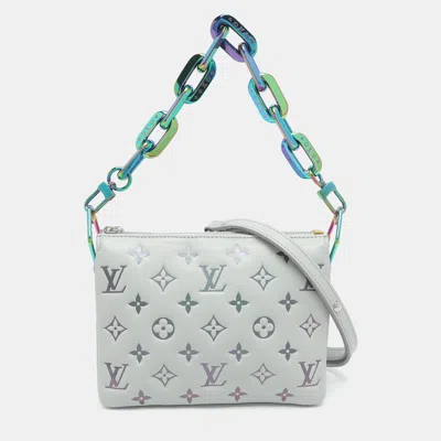 Pre-owned Louis Vuitton Ski Coussin Bb Iridescent Blue Mongram Leather Bag