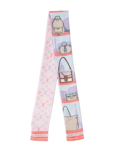 Pre-owned Louis Vuitton Skyline Silk Bandeau In Pink