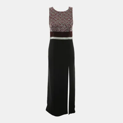 Pre-owned Louis Vuitton Sleeveless Embellished Silk Dress In Black
