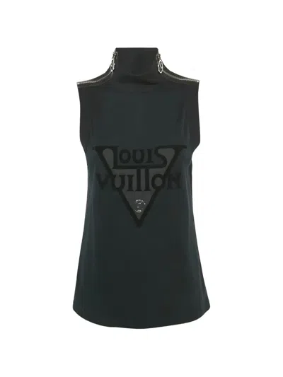 Pre-owned Louis Vuitton Sleeveless Logo-detail Top In Black