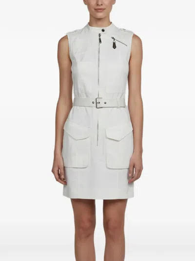 Pre-owned Louis Vuitton Sleeveless Utility Mini Dress In White