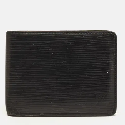 Pre-owned Louis Vuitton Slender Black Epi Leather Wallet