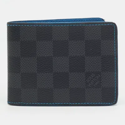 Pre-owned Louis Vuitton Slender Damier Graphite Canvas Bifold Wallet In Black