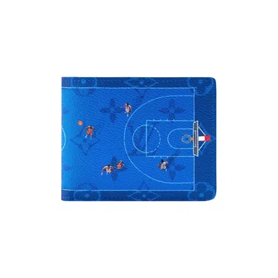 Pre-owned Louis Vuitton Slender Wallet 'basketball Blue Monogram Canvas' | Men's Size Onesize