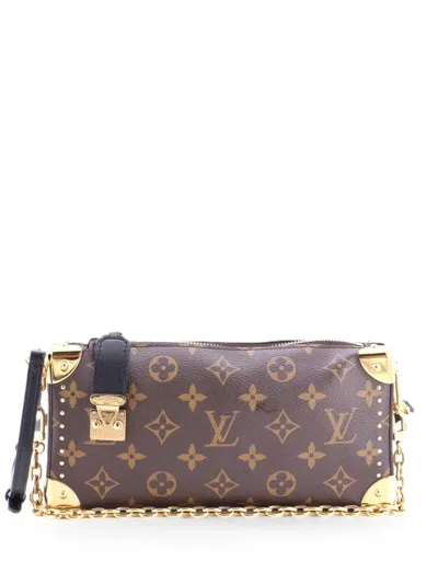 Pre-owned Louis Vuitton Slim Soft Trunk Reverse Monogram Canvas Shoulder Bag In Brown
