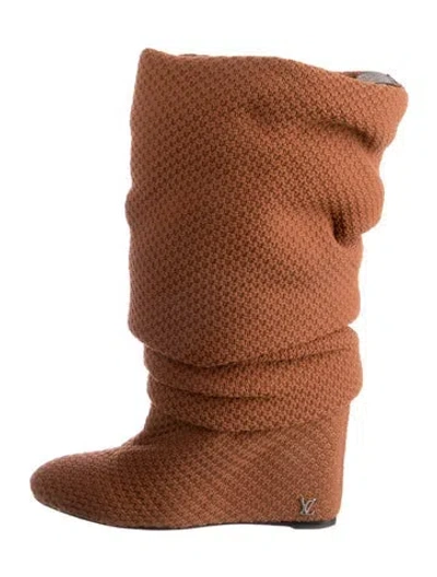 Pre-owned Louis Vuitton Slouch Boots In Brown