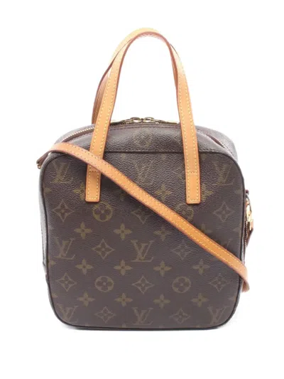 Pre-owned Louis Vuitton Small 2002 Spontini Monogram Canvas Tote Bag In Brown