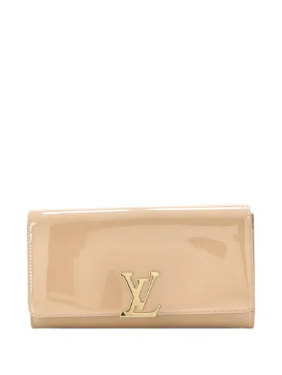 Pre-owned Louis Vuitton Small Louise Patent-leather Clutch Bag In Neutral