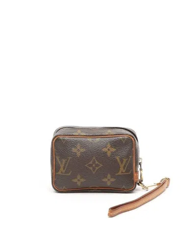 Pre-owned Louis Vuitton Small Monogram Trousse Wapity Pouch In Brown