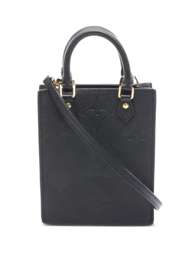 Pre-owned Louis Vuitton Small Sac Plat Monogram Empreinte Two-way Handbag In Black
