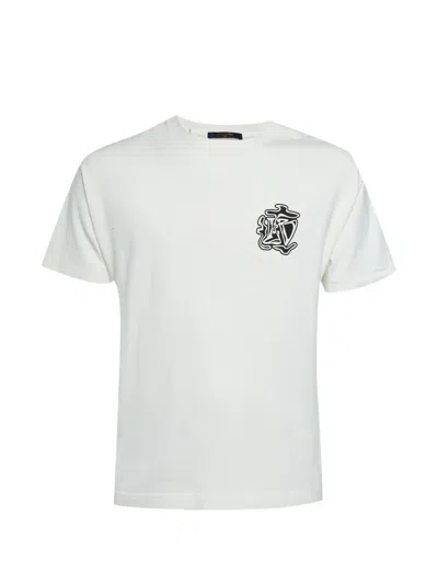 Pre-owned Louis Vuitton Smoke-logo Cotton T-shirt In White