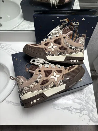 Pre-owned Louis Vuitton Snakeskin Skate ‘brown/tan' Size 9lv 10us Shoes