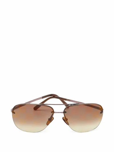 Pre-owned Louis Vuitton Socoa Pilot-frame Sunglasses In Brown