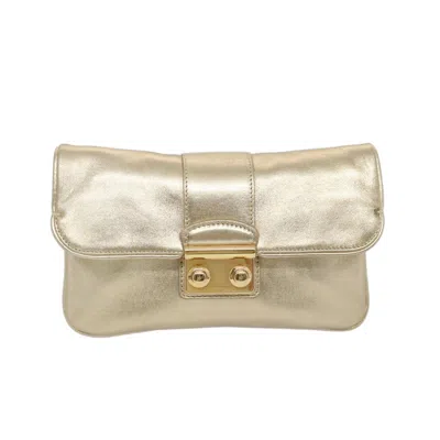 Pre-owned Louis Vuitton Sofia Coppola Gold Leather Clutch Bag ()