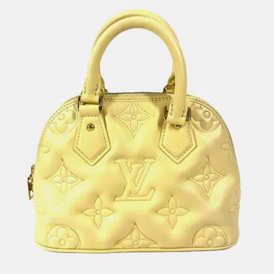 Pre-owned Louis Vuitton Soft Bubble Gram Alma Bb Bag 2way Crossbody Handbag Leather Banana Yellow