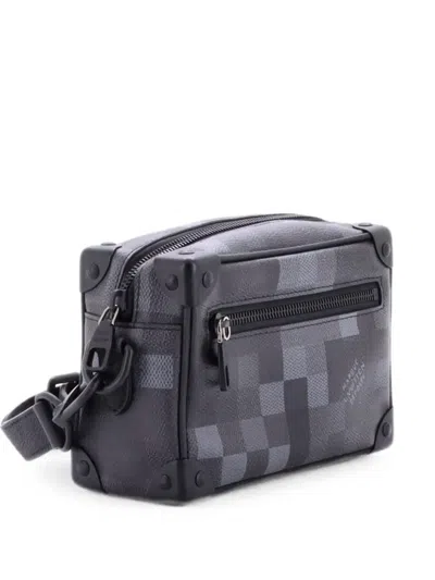 Pre-owned Louis Vuitton Soft Trunk Bag Damoflage Canvas Mini Crossbody Bag In Black