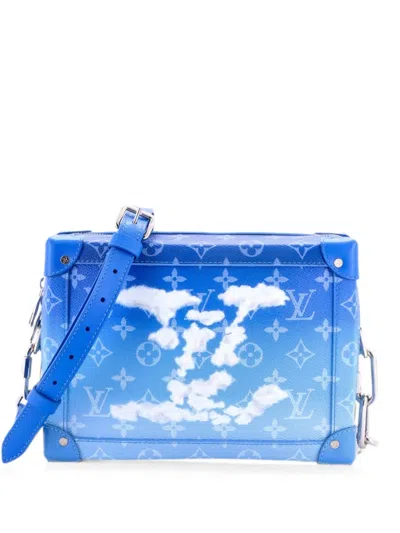 Pre-owned Louis Vuitton Soft Trunk Bag Limited Edition Monogram Clouds Crossbody Bag In Blue
