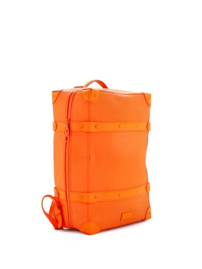 Pre-owned Louis Vuitton Soft Trunk Monogram Taurillon Leather Pm Backpack In Orange