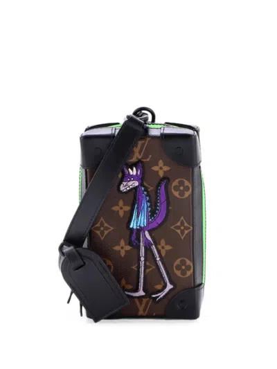 Pre-owned Louis Vuitton Soft Trunk Phone Box Monogram Canvas With Lv Friends Patch Crossbody Bag In Brown