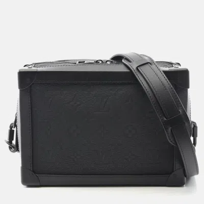Pre-owned Louis Vuitton Soft Trunk Shoulder Bag In Monogram Taurillon Leather Black