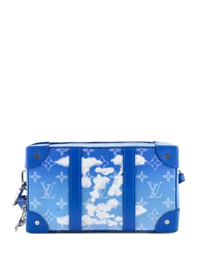 Pre-owned Louis Vuitton Soft Trunk Wallet Limited Edition Monogram Clouds Crossbody Bag In Blue