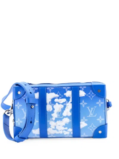 Pre-owned Louis Vuitton Soft Trunk Wallet Limited Edition Monogram Clouds Crossbody Bag In Blue