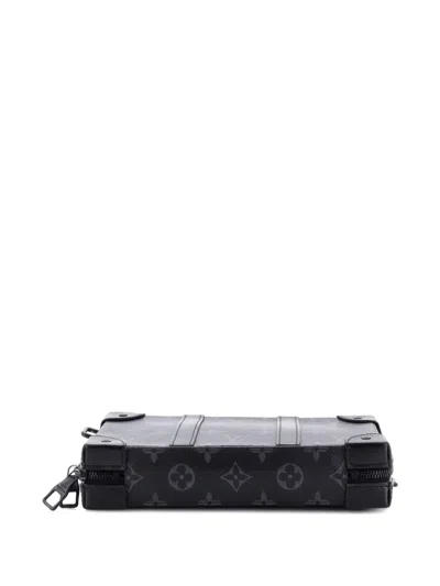 Pre-owned Louis Vuitton Soft Trunk Wallet Monogram Eclipse Canvas Clutch Bag In Black