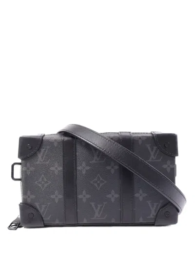Pre-owned Louis Vuitton Soft Trunk Wallet Monogram Eclipse Crossbody Bag In Black