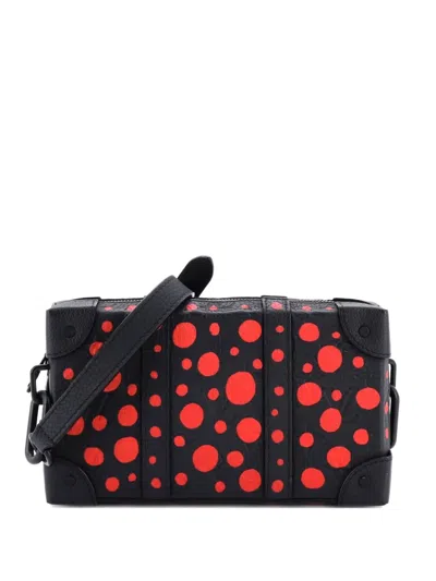 Pre-owned Louis Vuitton Soft Trunk Wearable Wallet Yayoi Kusama Infinity Dots Monogram Taurillon Leather Crossbody Bag In Black