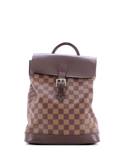 Pre-owned Louis Vuitton Soho Damier Backpack In Brown
