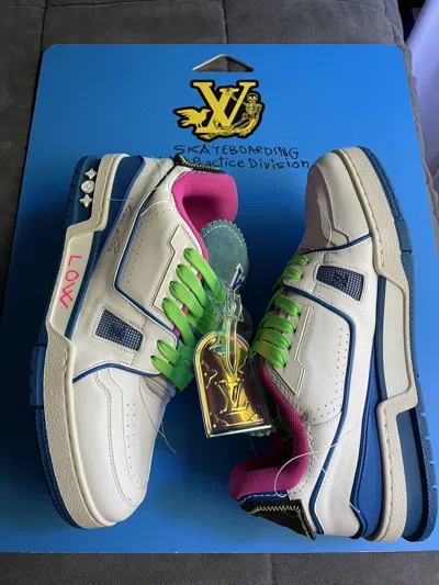Pre-owned Louis Vuitton Soho Exclusive White Upcycled Trainer Sneaker