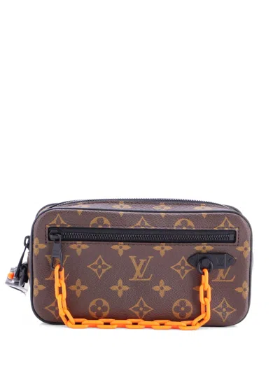 Pre-owned Louis Vuitton Solar Ray Pochette Volga Monogram Canvas Clutch Bag In Brown