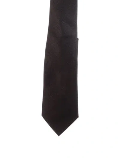 Pre-owned Louis Vuitton Solid Silk Tie In Black