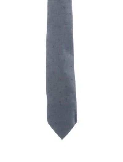 Pre-owned Louis Vuitton Solid Silk Tie In Blue