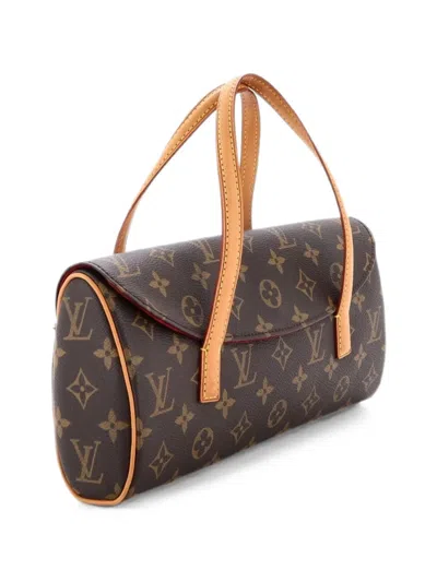 Pre-owned Louis Vuitton Sonatine Handbag Monogram Canvas Satchel In Brown