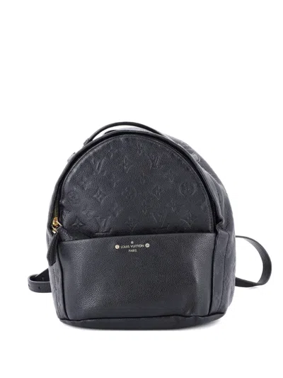 Pre-owned Louis Vuitton Sorbonne Monogram Empreinte Leather Backpack In Black