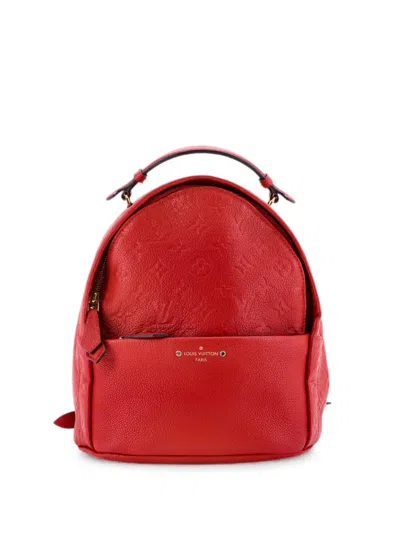 Pre-owned Louis Vuitton Sorbonne Monogram Empreinte Leather Backpack In Red