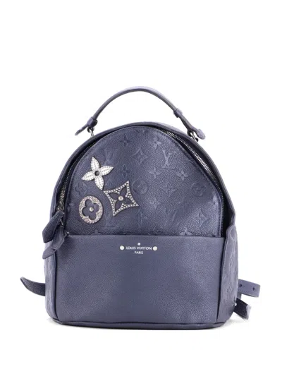 Pre-owned Louis Vuitton Sorbonne Pins Monogram Empreinte Leather Backpack In Blue