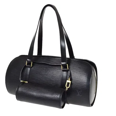 Pre-owned Louis Vuitton Soufflot Leather Shoulder Bag () In Black
