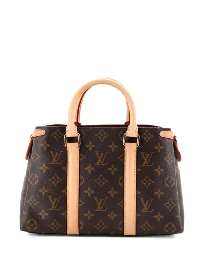 Pre-owned Louis Vuitton Soufflot Tote Monogram Canvas With Leather Bb Satchel In Brown
