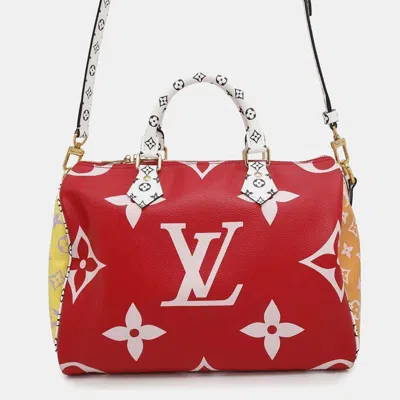 Pre-owned Louis Vuitton Speedy - Bandouliere Nm Rouge Monogram / Giant Size 30