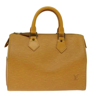 Pre-owned Louis Vuitton Speedy 25 Leather Handbag () In Yellow