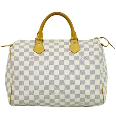Pre-owned Louis Vuitton Speedy 30 Canvas Handbag () In White