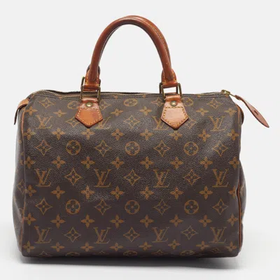 Pre-owned Louis Vuitton Speedy 30 Monogram Canvas Bag In Brown
